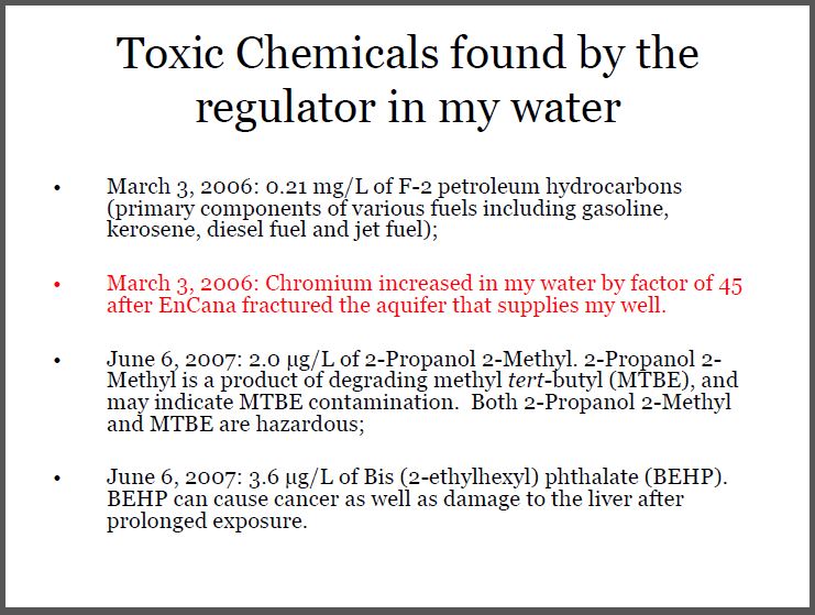 2006 Toxic chemicals found by the regulator in Ernst drinking water
