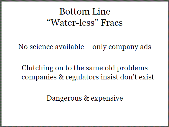 2012 Ernst Ireland slides on waterless gas vapex fracs, methane, butane, propane, LPG fracs, bottom line 'waterless fracs'