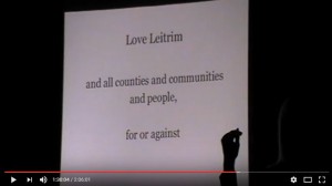 2012 Ernst pesentation in Glenfarne, R Ireland, Love Leitrim and all counties and communities and people, for and against'