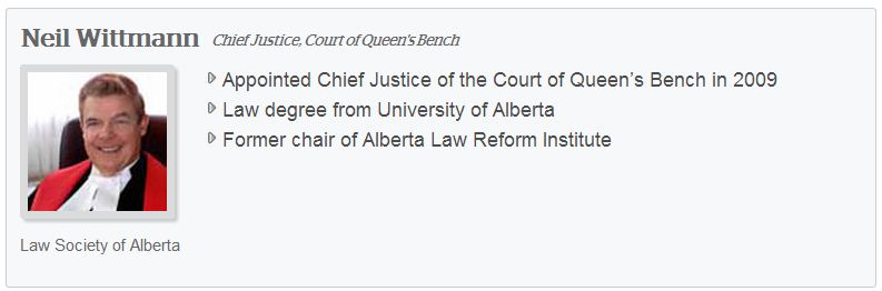 2013 07 26 Screen Capture Neil Wittmann Chief Justice Alberta Court Queen's Bench