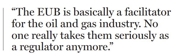 2006 10 Rosebud water contamination article quote The EUB, then ERCB, now AER, is facilitator for the oil and gas industry, not taken seriously anymore