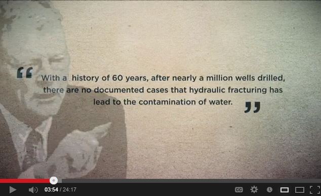 Unearthed The Fracking Facade w History of 60 yrs after a million wells drilled, no documented cases of water contamination by fracing