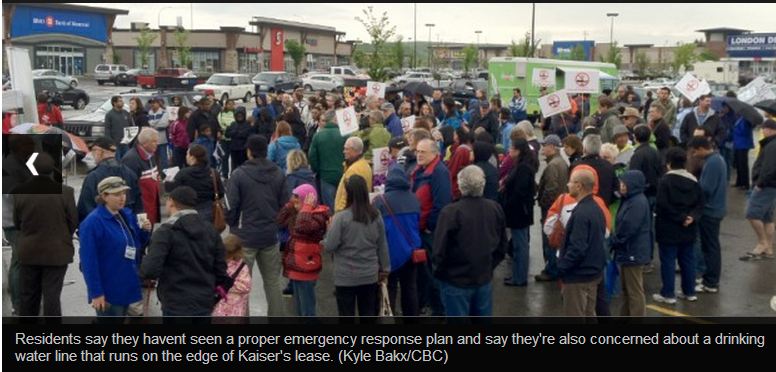 2012 06 24 screen capture protest again oil drilling and fracing in Royal Oak community of Calgary