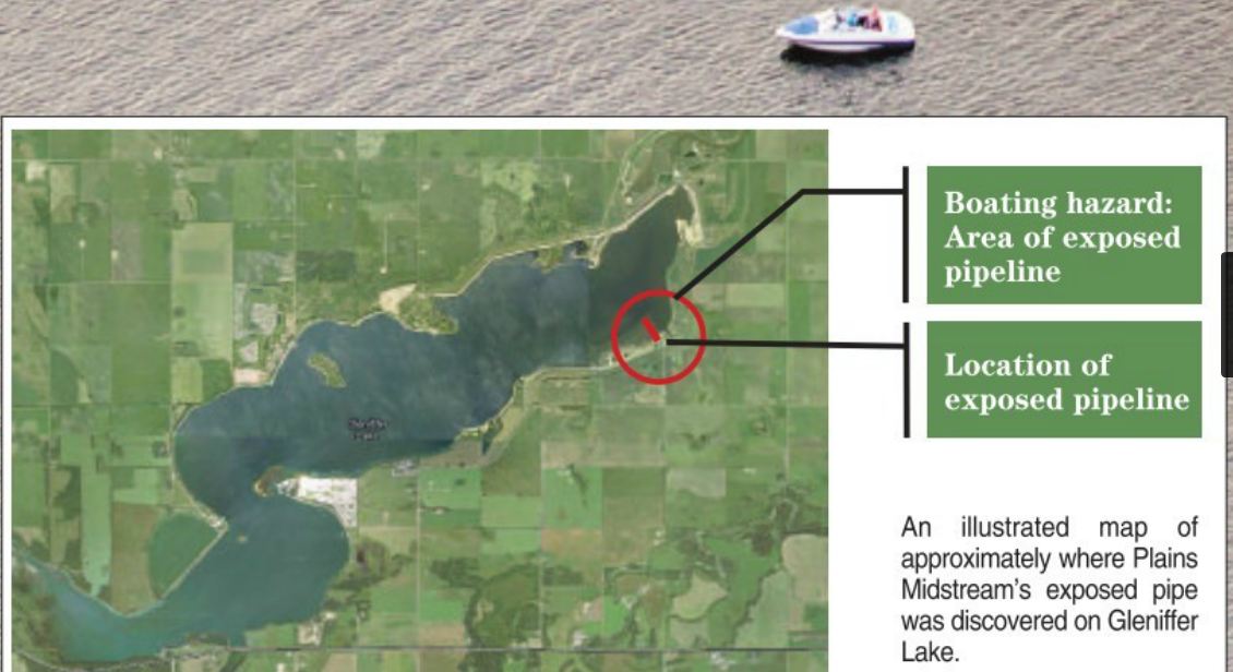 2013 09 03 Boating hazard Area of Plains Midstream's exposed pipeline