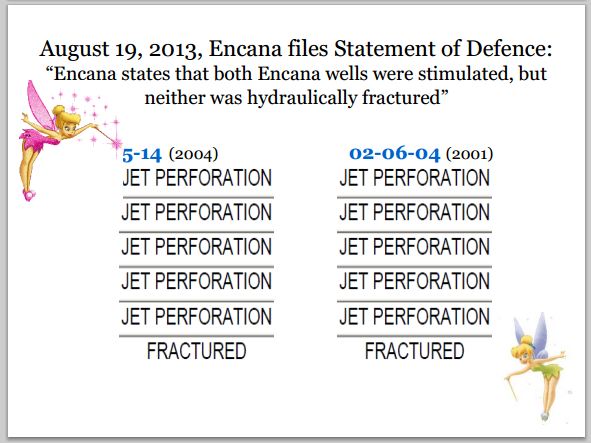 2013 09 22 Encana files statement of defence, they didnt frac the gas wells Encana data says they frac'd