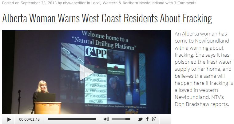 2013 09 23 screen capture NTV Alberta woman warns west coast residents about fracking
