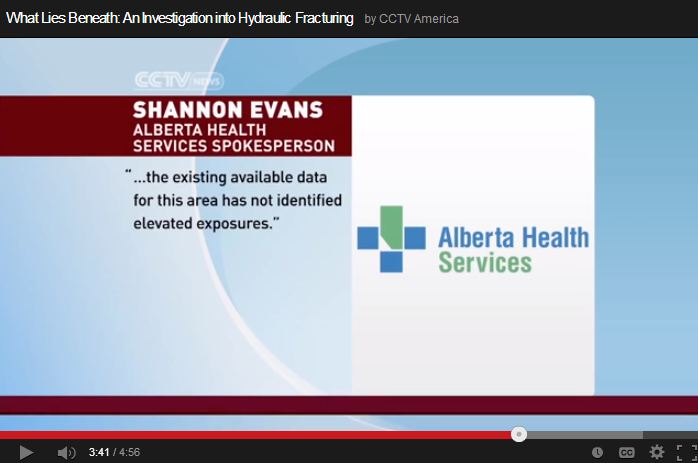 2013 10 11 CCTV What lies beneath Frac Alberta Health Services says available data has not identified elevated exposures 5