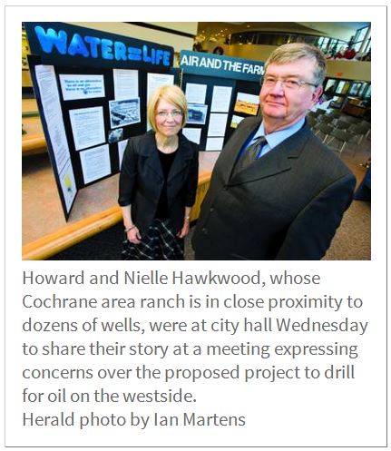 2013 12 05 Big Oil, Big Problems Howard and Nielle Hawkwood present in Lethbridge