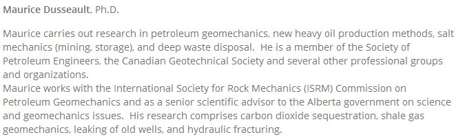 2014 07 17 Snap from New Brunswick Energy Institute website, does not disclose Maurice Dusseault's frac patent filed in 2011