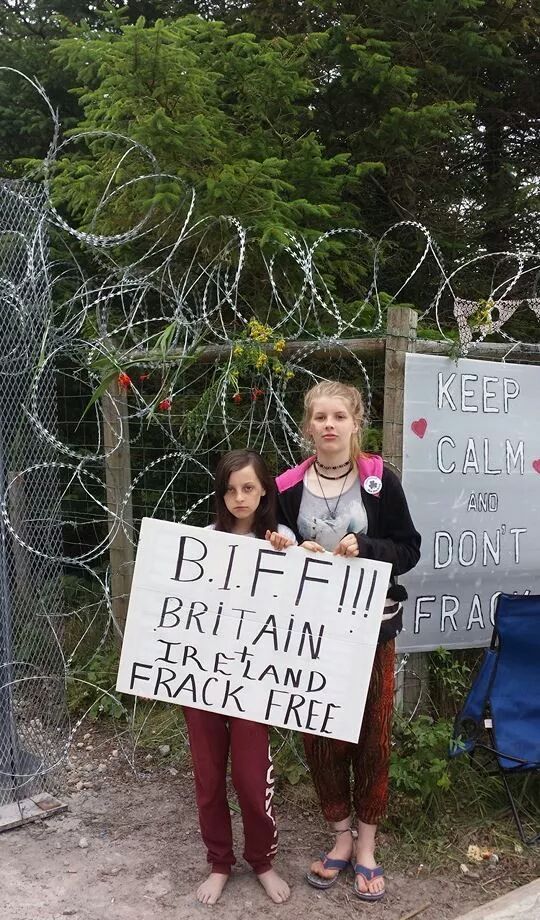 2014 07 Irish Protector Camp at Tamboran's Test Drill at Belcoo, Fermanagh, Northern Ireland Jemima and Elli