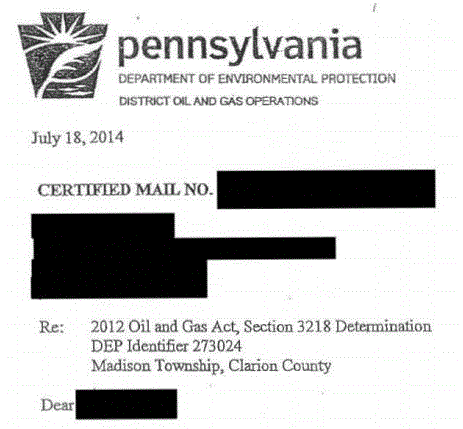 2014 08 18 PA DEP, dear water well owner with industry's methane contaminating your drinking water