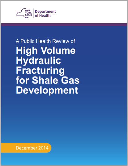 2014 12 17 New York Dept Health, Review on risks and harms caused by high volume hydraulic fracturing