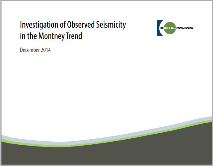 2014 12 Investigation of Observed Seismicity in the Montney Trend by BC OGC, 193 quakes caused by fracing, 38 by frac waste disposal