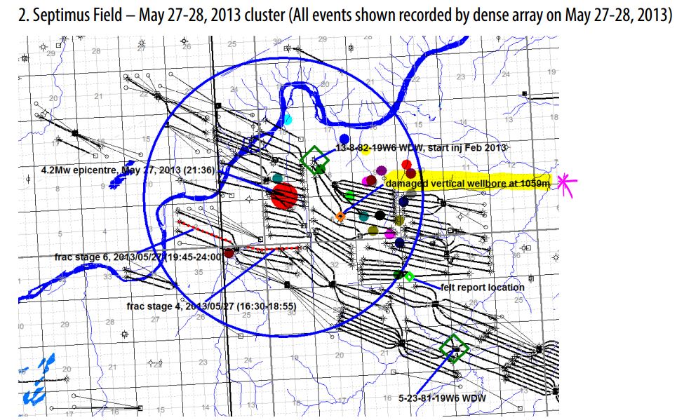 2014 12 Investigation of Observed Seismicity in the Montney Trend by BC OGC Septimus Map, Appendix 3, 'damaged vertical wellbore at 1059m'