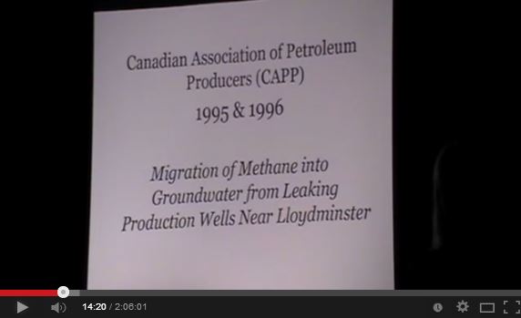 2012 Ernst talk in Leitrim County Republic of Ireland slide of CAPP Gas Migration into Groundwater Study