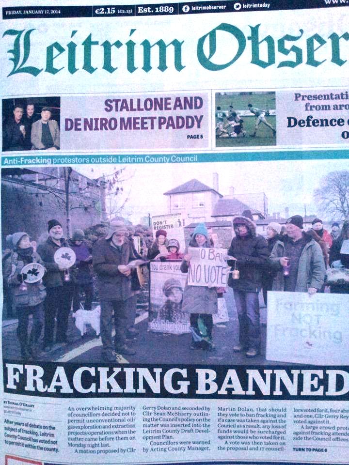 2014 01 17 Fracking Banned in County Leitrim