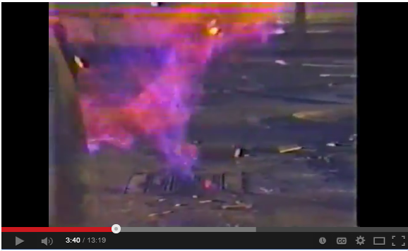 1985 Ross Dress for Less Explodes Youtube snap 3 Flaming industrys leaking methane up manhole