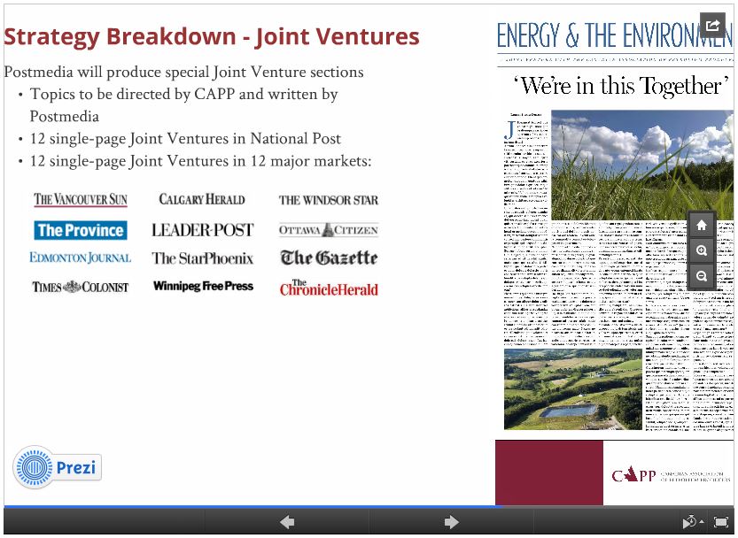 2014 02 05 Screen capture Oil and Gas industry & CAPPs list Canadian Media controlled