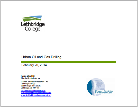 2014 02 20 Urgan Oil and Gas Drilling Survey Lethbridge
