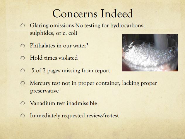 2014 03 13 Diana Daunheimer Fracturing our lives and how it affects us all AESRD shoddy well water investigation Avoided most important tests