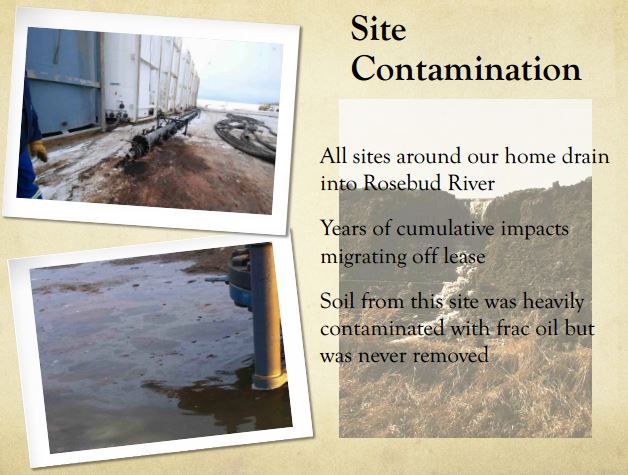 2014 03 13 Diana Daunheimer Fracturing our lives and how it affects us all Site contamination Rosebud River
