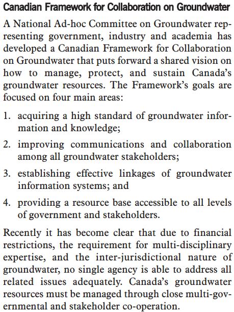 2002 CCME Canadian Framework for Collaboration on Groundwater Page 34