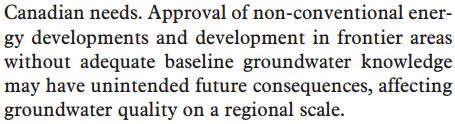 2002 CCME non conventional energy developments may affect groundwater quality on regional scale