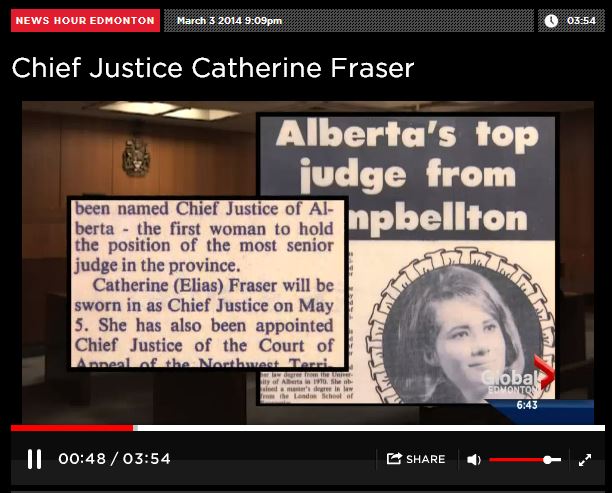 2014 03 03 Global Woman of Vision Alberta Top Judge, Chief Justice Catherine Fraser
