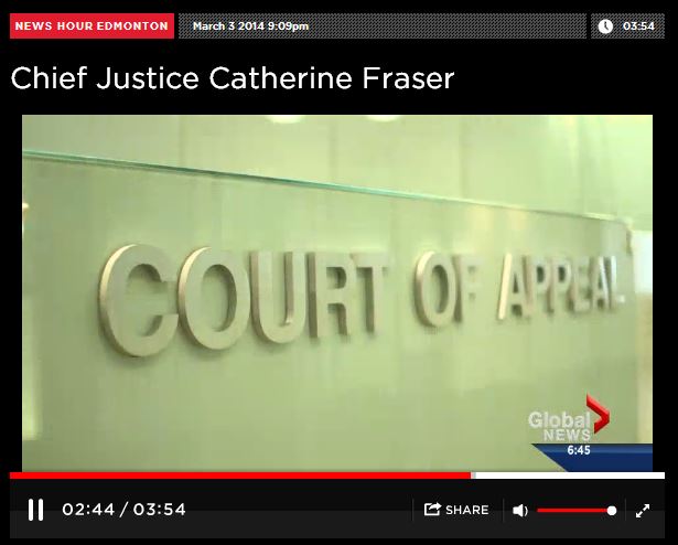 2014 03 03 Woman of Vision Alberta Top Judge, Chief Justice Catherine Fraser Court of Appeal
