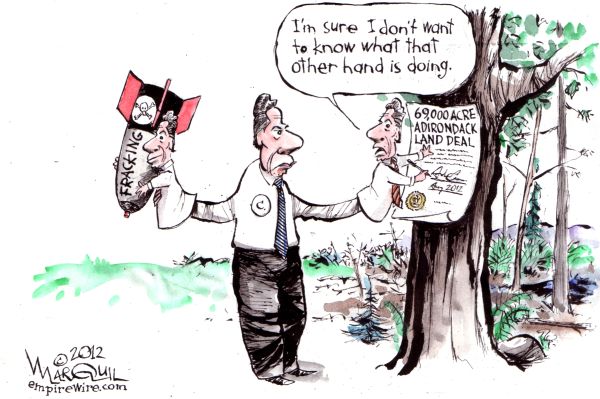 2012 Cuomo's Adirondack fracking policy cartoon