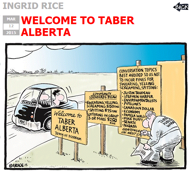 2015 03 12 Welcome to Taber Alberta Cartoon
