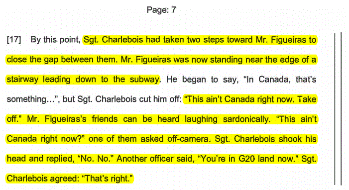 2015 03 30 Court Appeal ruling Figueiras 'This aint Canada right now' 'You're in G20 land now'