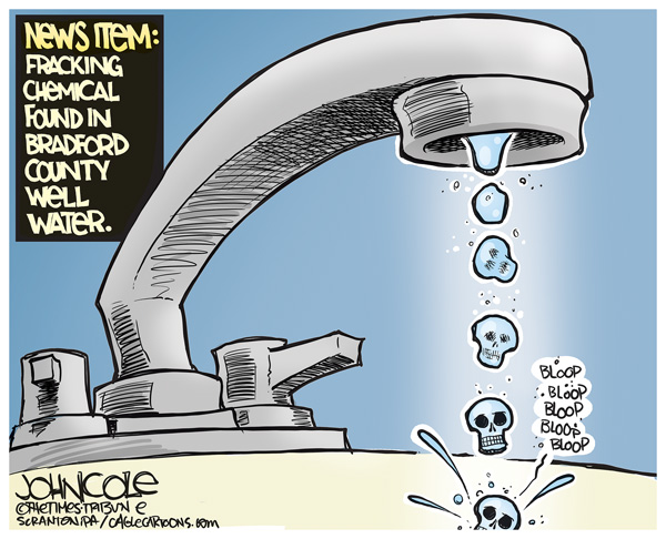 2015 05 01 cole cartoon frac chemical 2BE found in Bradford Co drinking water