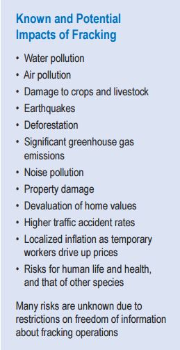 2015 06 12 International Human Rights Law and Fracking, Known and Potential Impacts of Fracking