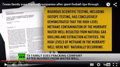 2015 08 25 snap RT Alexey Yaroshevsky clip on Cody Murray's frac contaminted water explosion, harm lawsuit