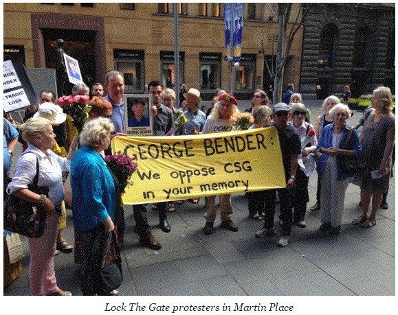 2015 10 21 George Bender, we opposed CSG, CBM, in your memory, at Martin Place, AGM Origin Energy