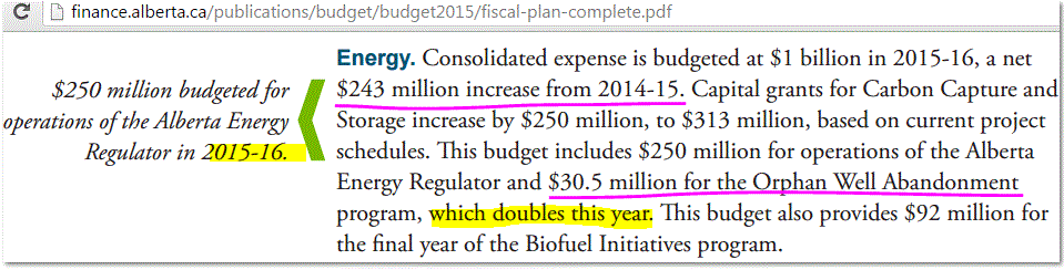 2015 16 Jim Prentice 2015 Alberta budget gives 30 million for Orphan well program w hilite