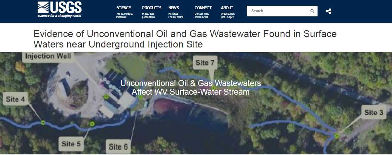 2016 05 09 USGS two new studies showing injected unconventional oil & gas wastewater in surface waters near underground injection well