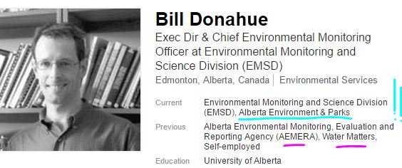 2016 08 29 snap taken, Bill Donahue now working for Alberta Environment, Parks after AEMERA and Water Matters