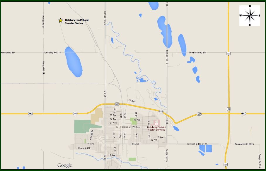 2016 09 02 snap taken of map to Didsbury landfill accepting toxic oil gas industry waste, how much NORM contaminated