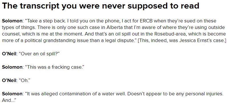 2017 01 16 Warren Bell book review of Andrew Nikiforuk's Slick Water, Glenn Solomon transcripts no one was supposed to read