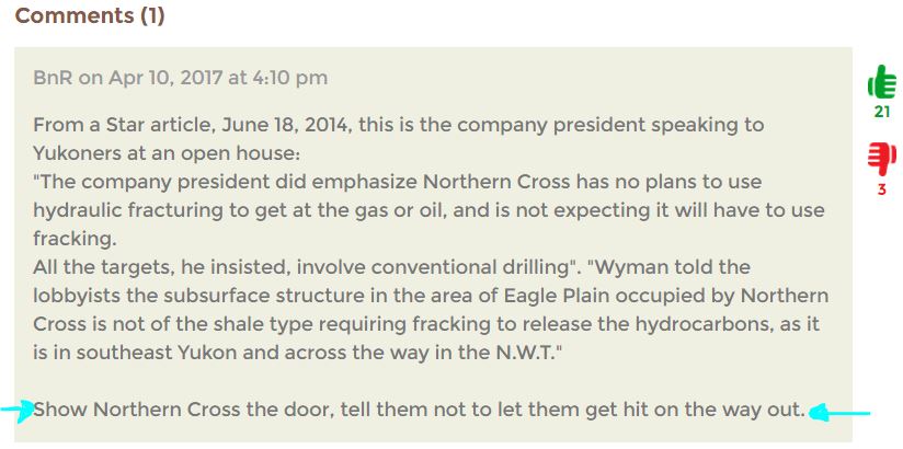 2017 04 10 comment to nasty northern cross ltd 2.2 billion dollar lawsuit against yukon govt