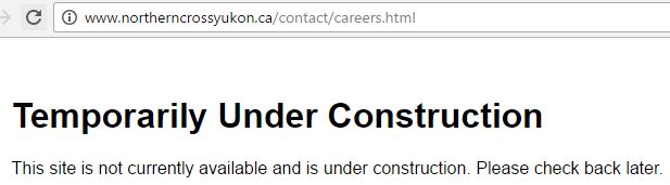 2017 04 11 Does Northern Cross Yukon exist, careers page, nothing on their website, better get a job elsewhere