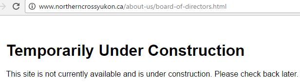 2017 04 11 Does Northern Cross Yukon exist, nothing on their website