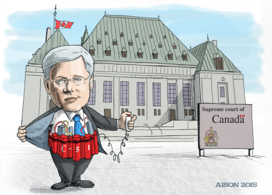 harper-terrorist cartoon, just say no to harper in 2015