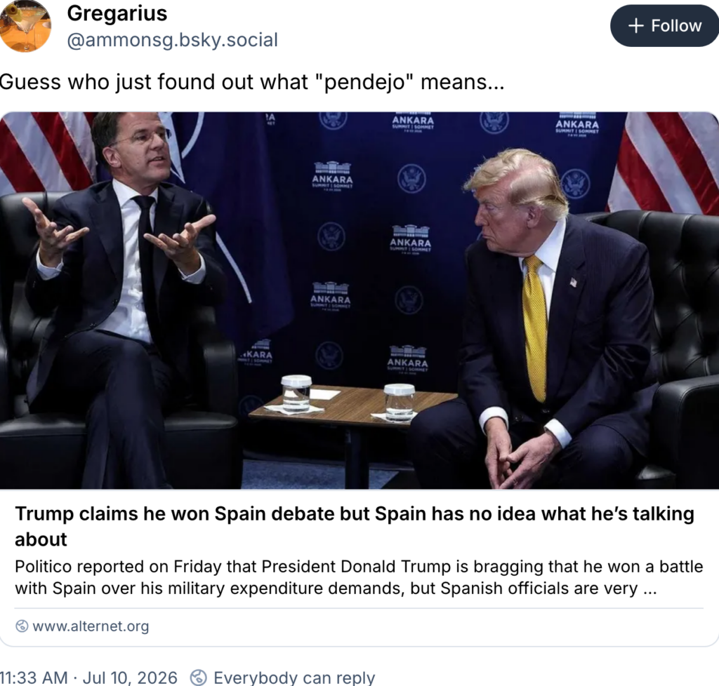 trump finds out what pendejo means